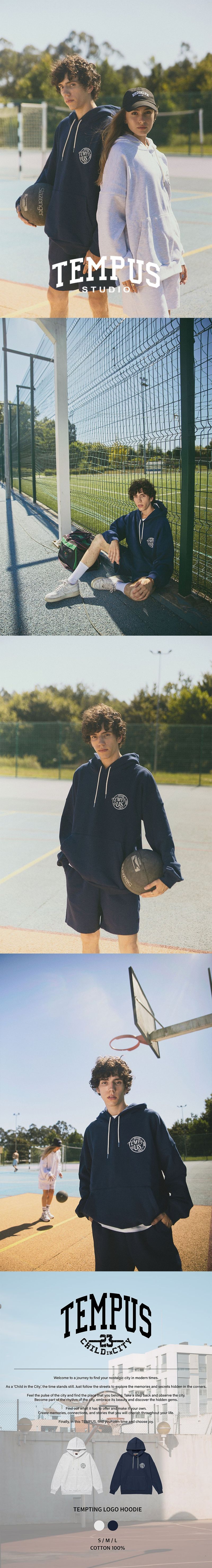 TEMPTING LOGO HOODIE [NAVY]