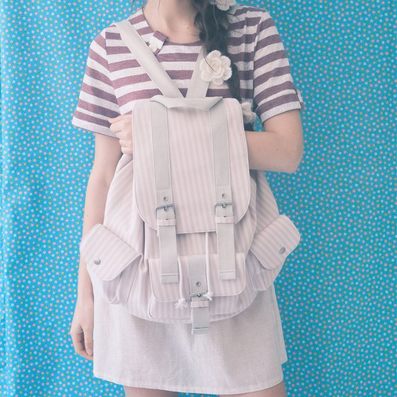 Ding Ding Backpack_stripe ivory