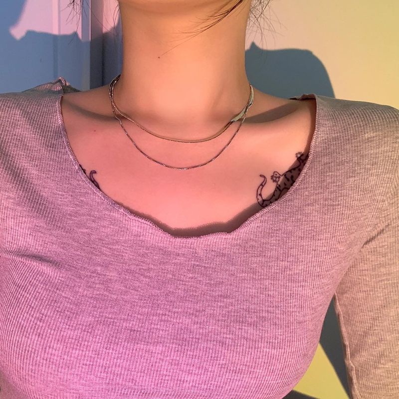 [GOT7 Youngjae] Silver snake layered chain