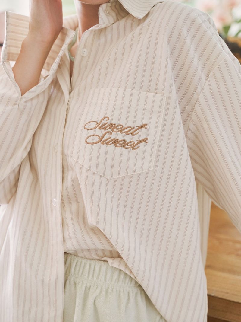 Stripe Vacance Shirts_brown