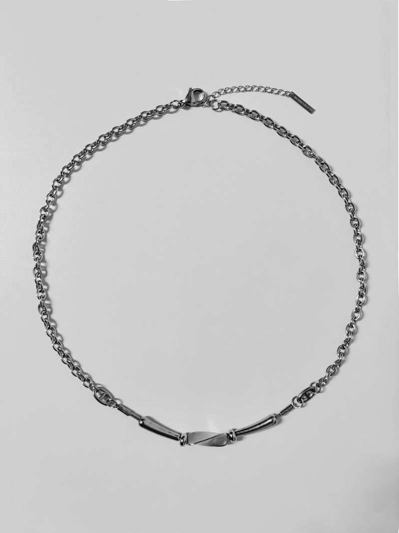 Moire Wave Chain Necklace