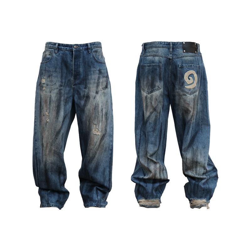 SEXXDEVIL（セックスデビル）の「SEXXDEVIL Mud-dyed graffiti washed distressed jeans（Pants）」