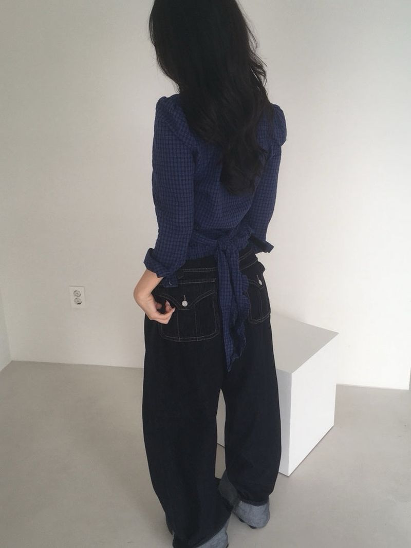 moroi（モロイ）の「tail plaid ruffle shirt（Tops）」