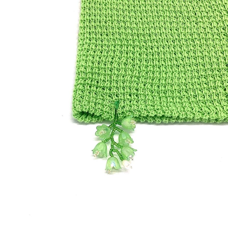 Drop Flower Beads Beanie [Green]