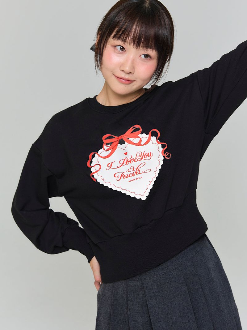 HEART SWEATSHIRT - BLACK