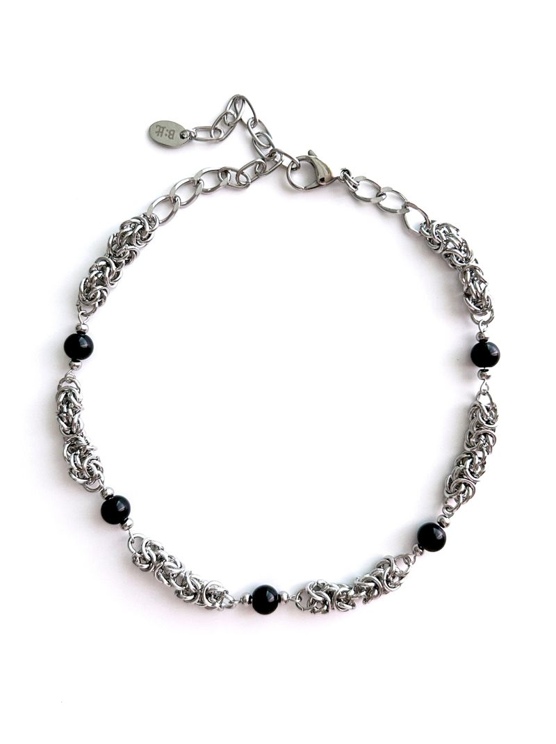 Black Onyx O-ring Connection Necklace