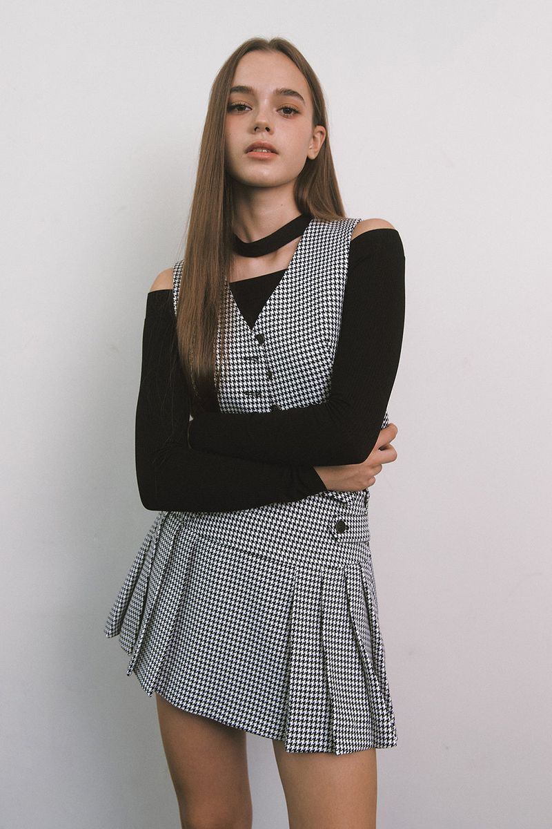 MOILLY(モイリー)の「Hound Tooth Pattern Pleats Skirt(Skirts)」