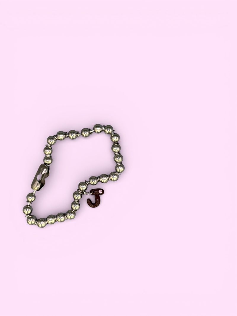 ENE（エン）の「"J"ダークピーチクラッシュカスタムネックレス*金属アレルギー対応（アクセサリー）」
