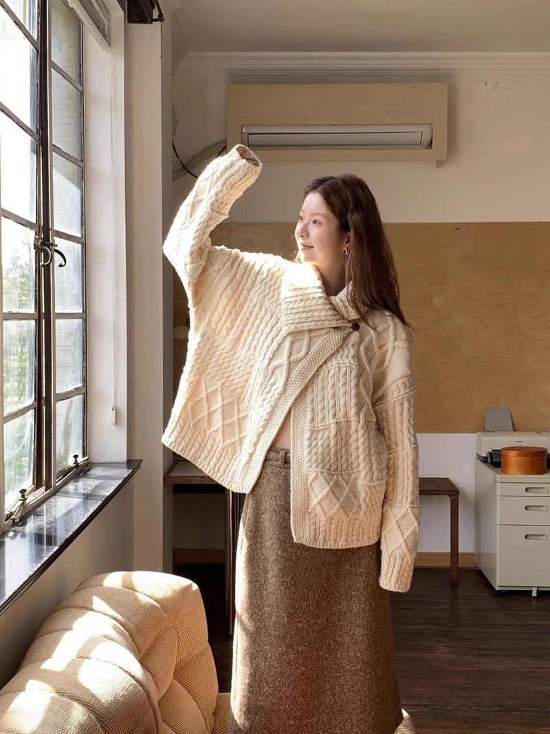 Wool Flow Warm Knit Cardigan