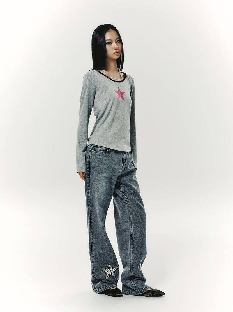STRING TIED L/S GREY