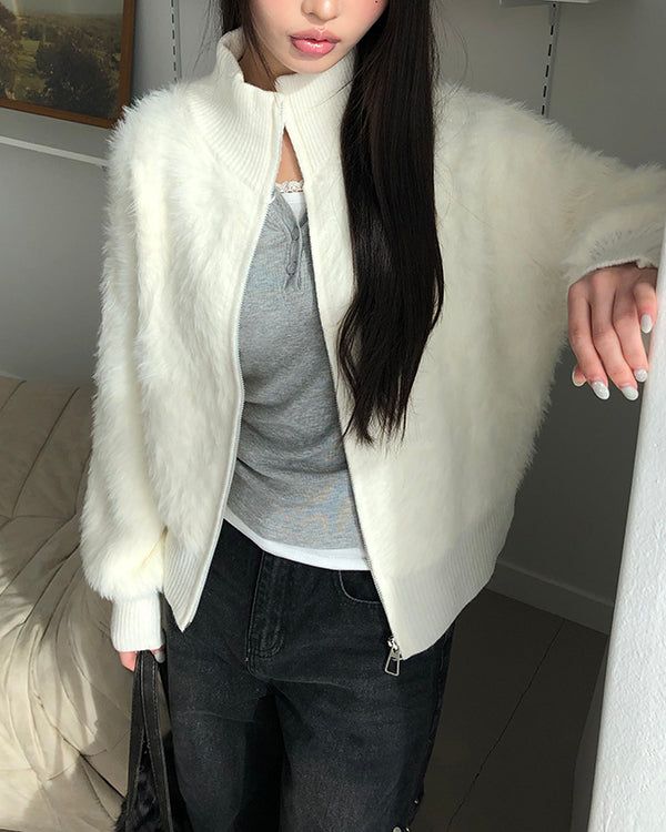 WONDER WONDER（ワンダーワンダー）の「Soin Mink Fur Zip-Up Jumper（Jackets/Outerwear）」