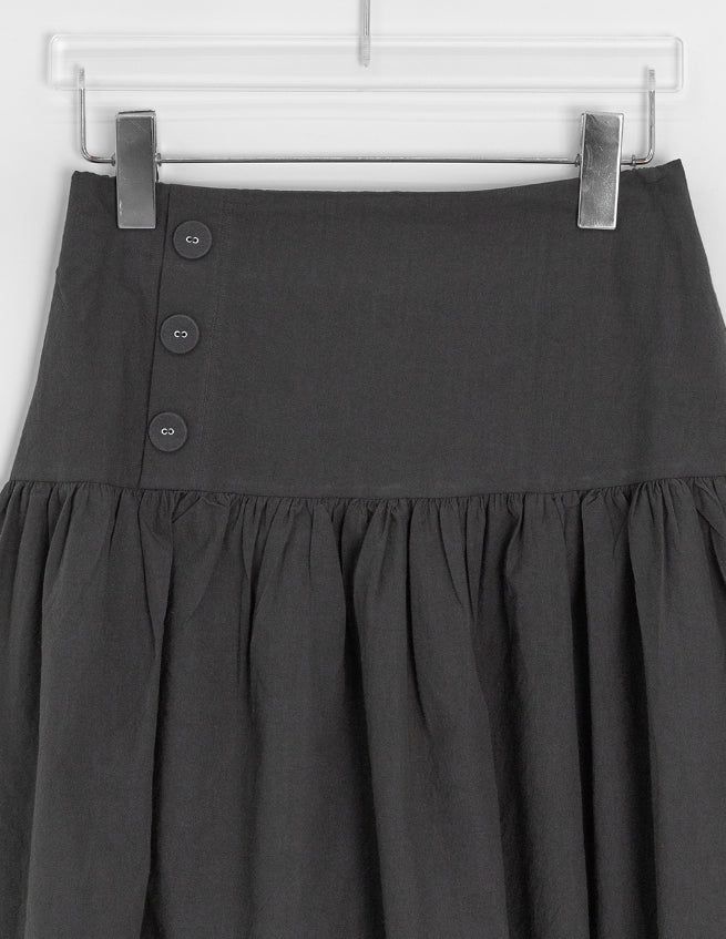 Janta Diagonal Button Banding Midi Skirt