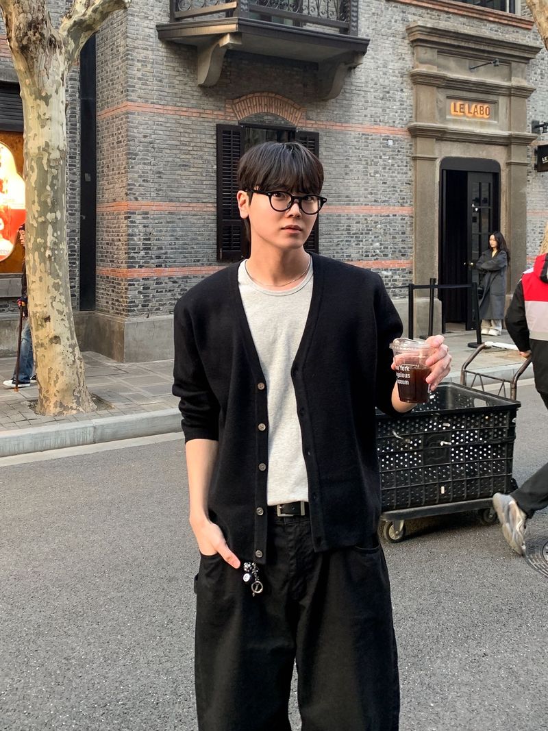 [Premium] Clean Wool Knit Cardigan