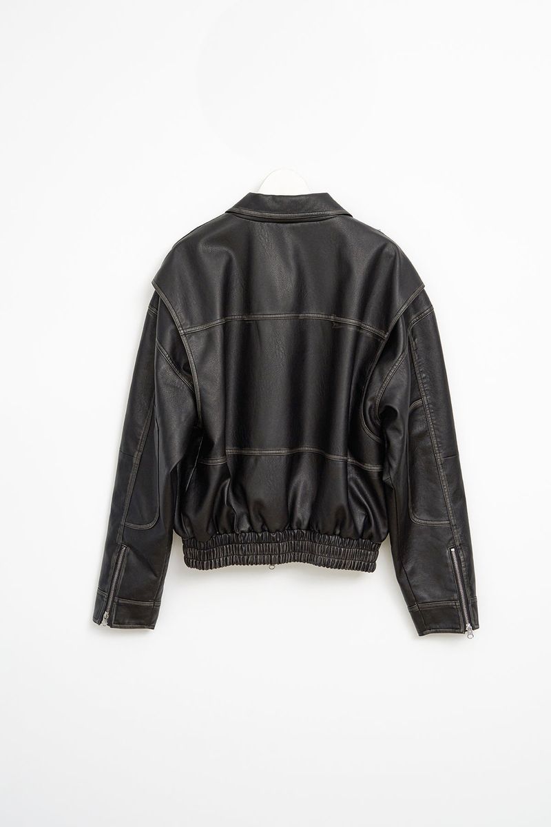 Hand Washed Leather Blouson (2color)