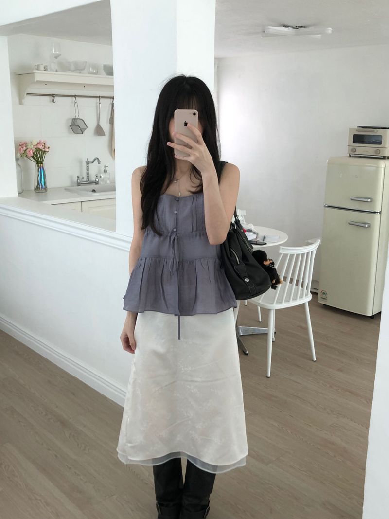 Kitten（キッテン）の「satin flower midi skirt (2 colors)（Skirts）」