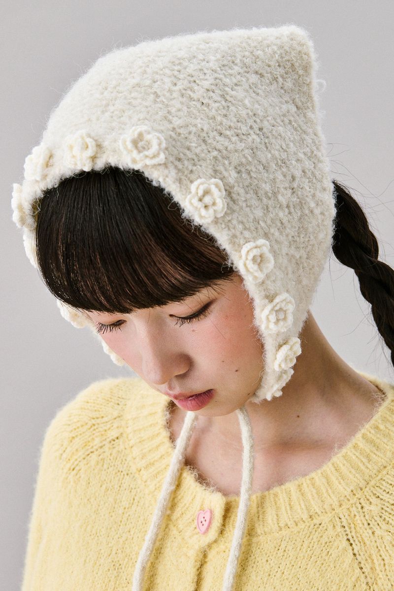 Boucle Flower Bonnet [Ivory]