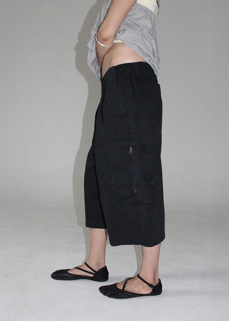 ZIPPER CARGO BERMUDA PANTS