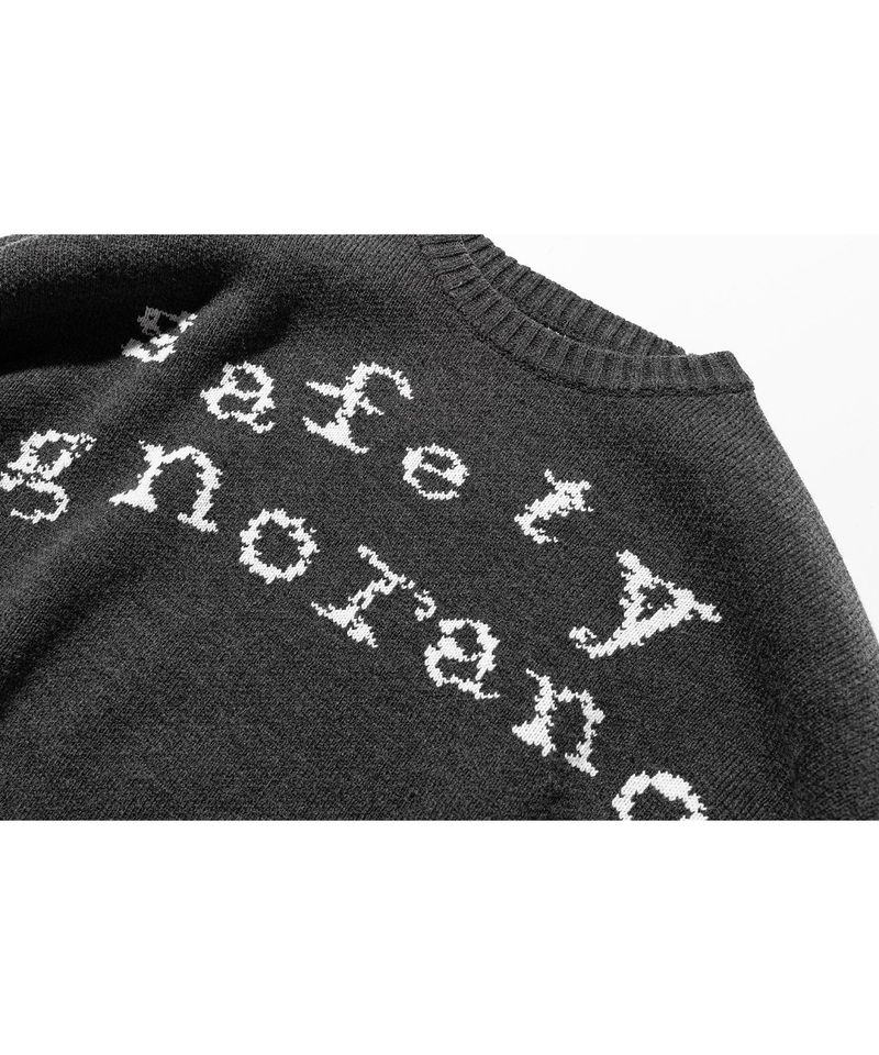 SAFETY LETTERING WOOL KNIT MWZNT001