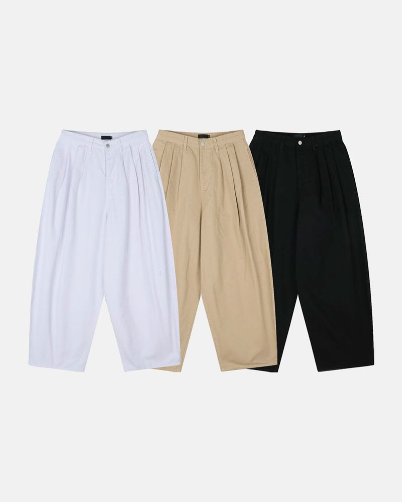 Raon Three Tuck Balloon Cotton Pants