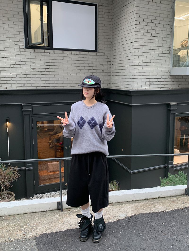 BRUSH ARGYLE KNIT (3C)