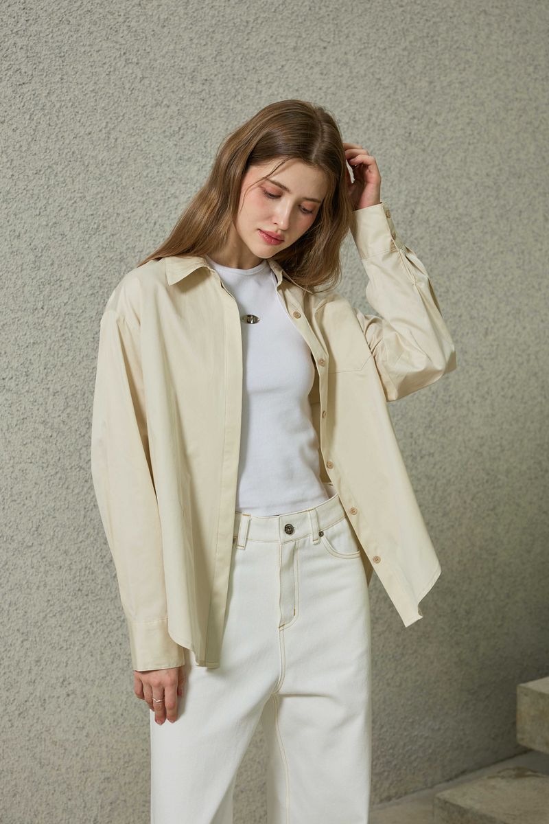 BRIGHT OVERSIZED SHIRT / BEIGE