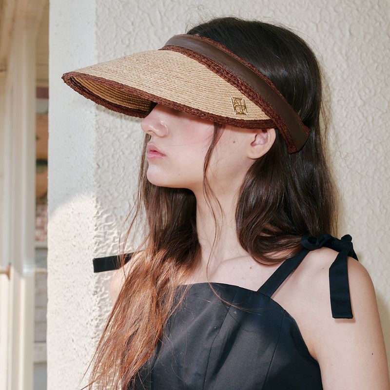 Diana Raphia Sun Visor (Beige)