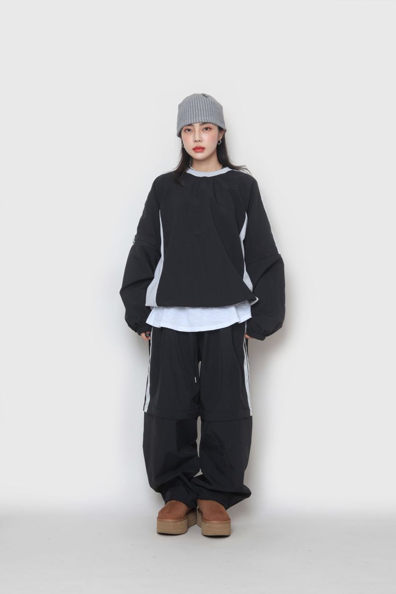 two-way nylon sweatshirt