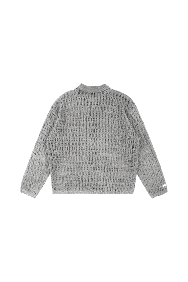 Pastel gray see through cardigan