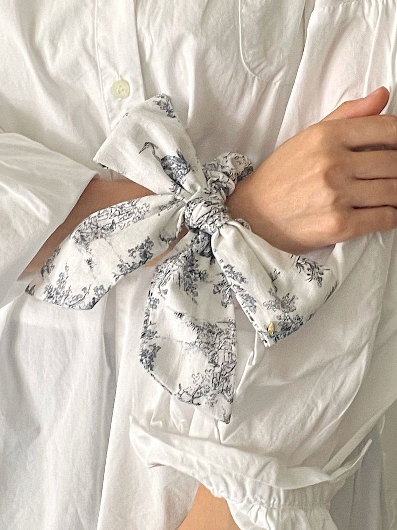 French Etoile Ribbon Scrunchies [Gray]