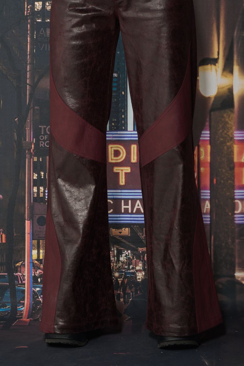 CRACK LEATHER BOOTS CUT PT (BURGUNDY)