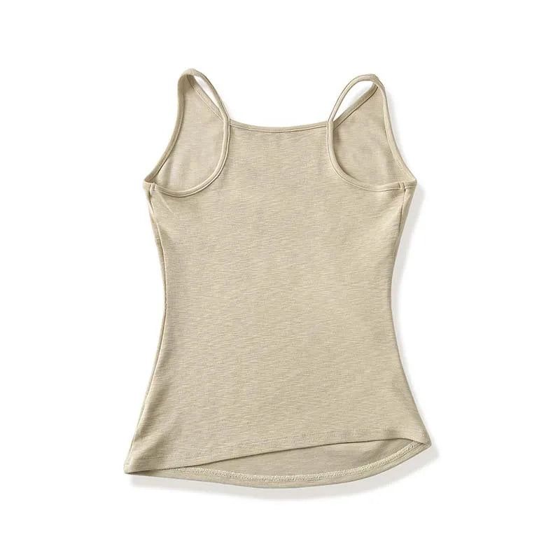 Cross-Neck Slim Sleeveless Top
