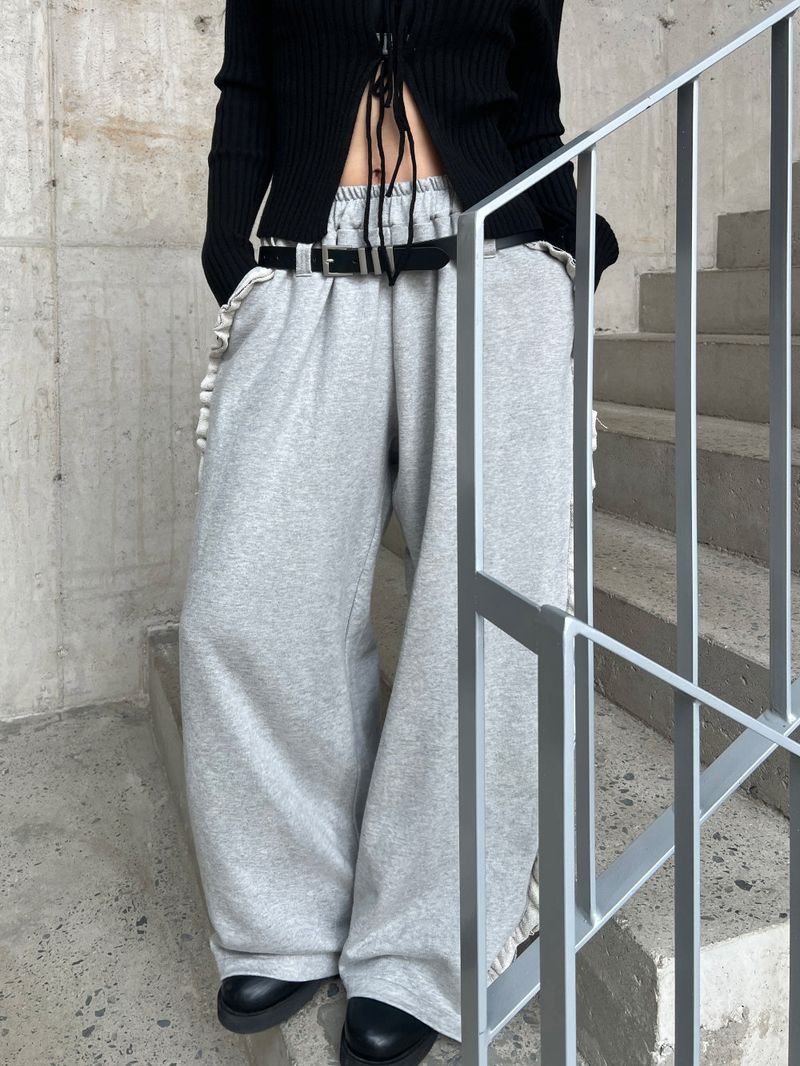 Midweek Ease Belt Loop Side Frill Training Long Pants (3 colors)