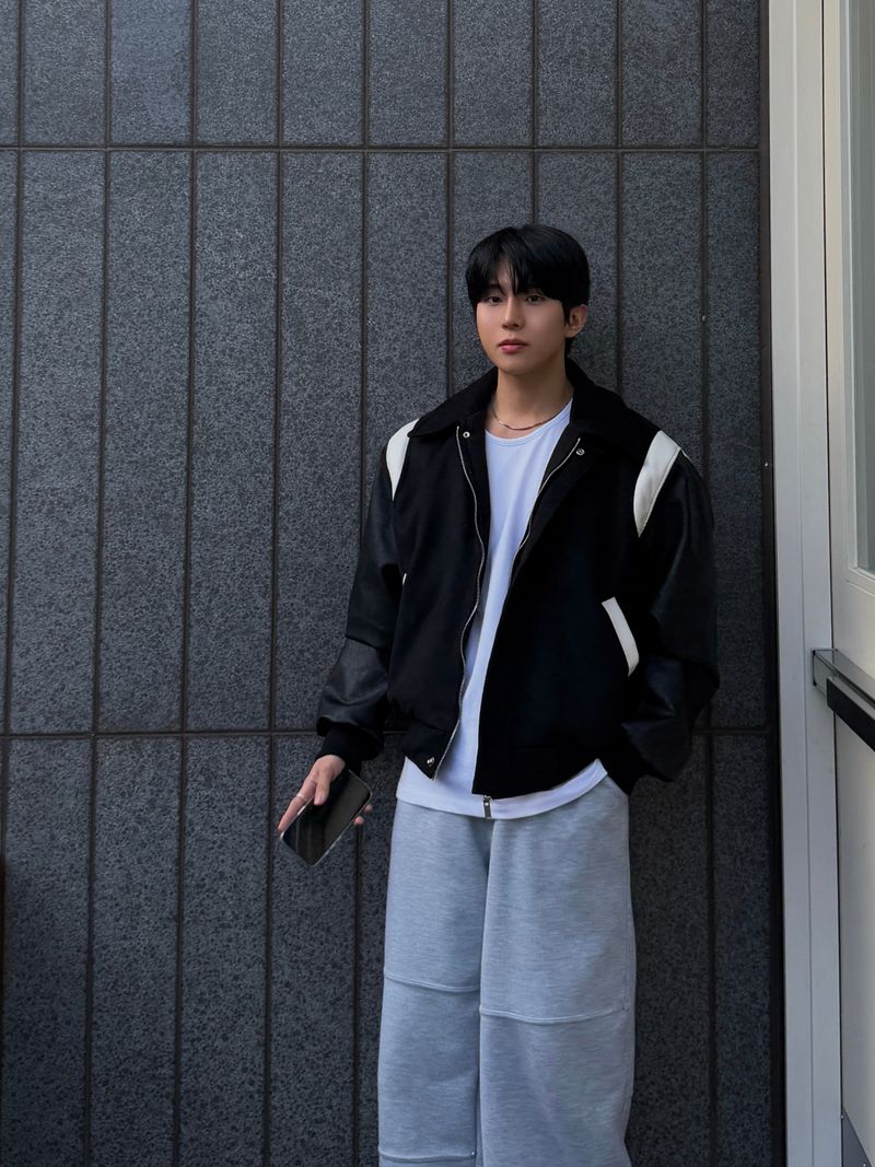 Stadium varsity collar jacket