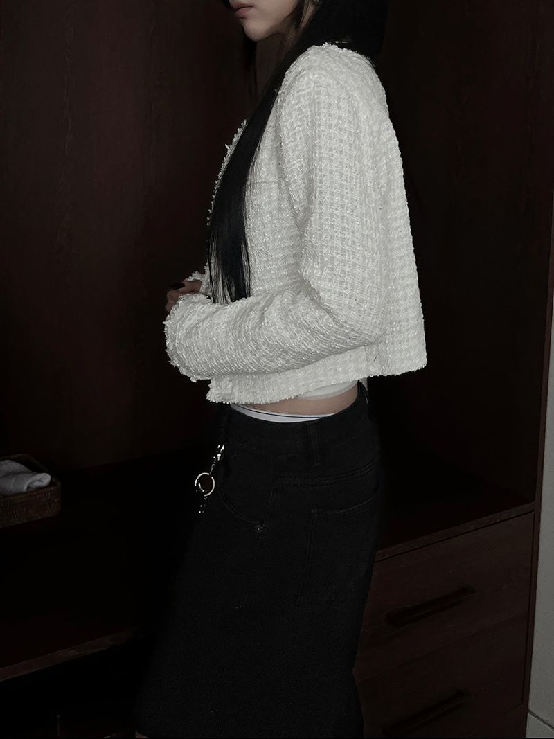 cropped tweed jacket (2color)
