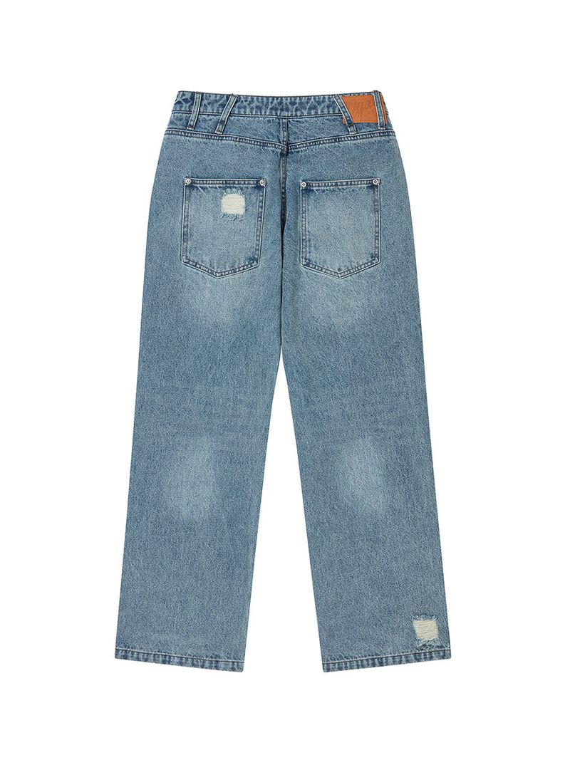 STAR APLIQUE DENIM PANTS LIGHT BLUE