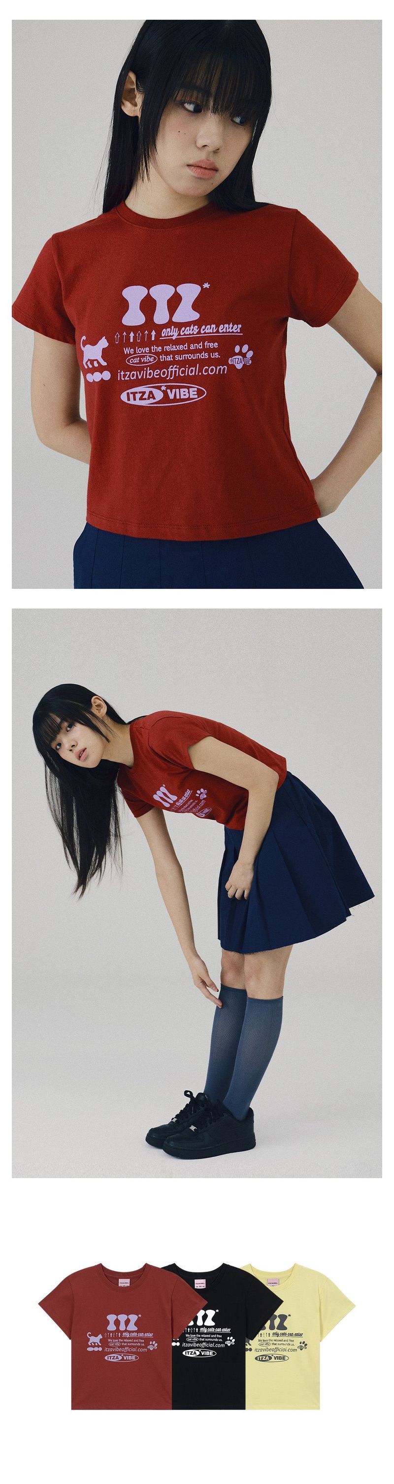 ITZ OFFICIAL LOGO CROP T SHIRT - RED