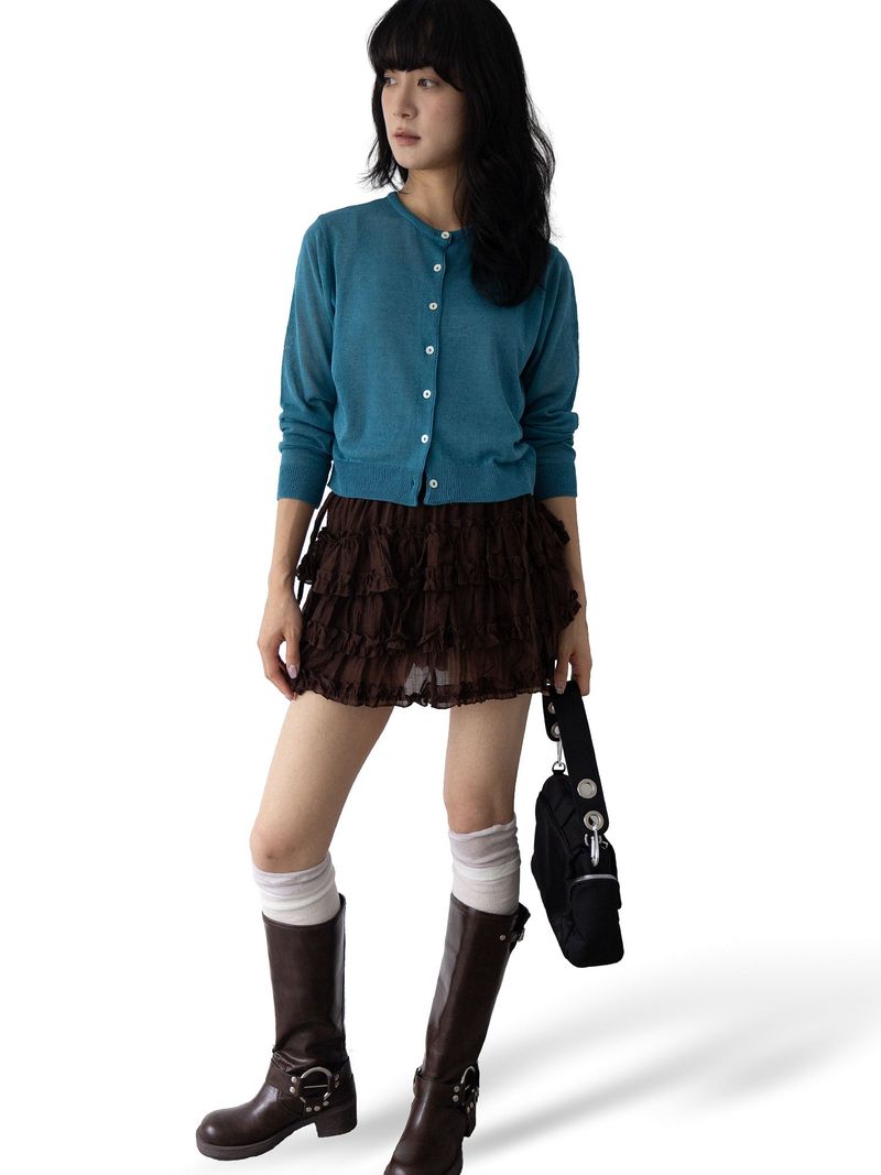 Romin Round Neck Knit Cardigan