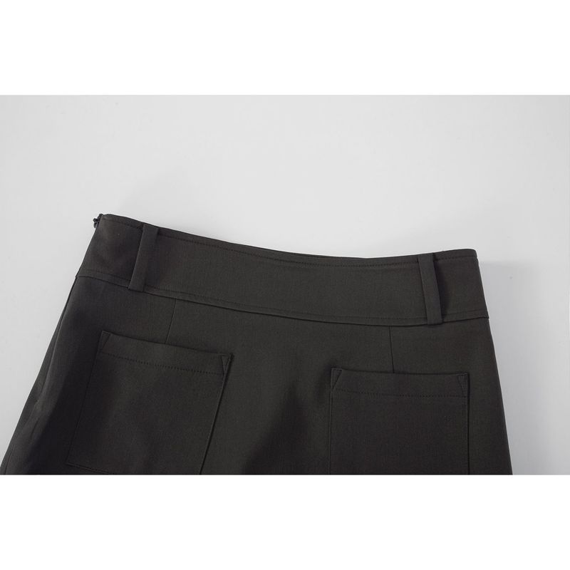 BELT MINI SKIRT-BROWN
