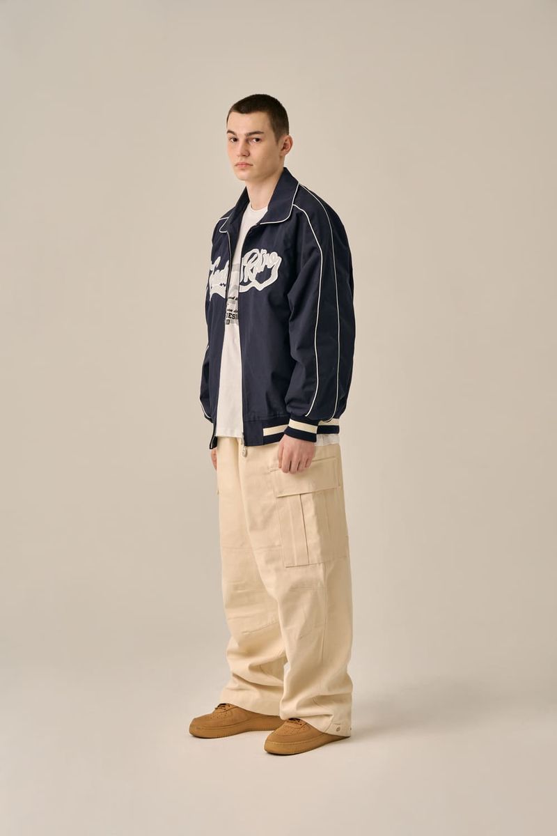 BIG LOGO PIPING BLOUSON - NAVY