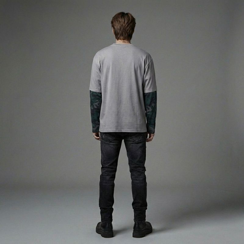 Grey RockStar Layered T-Shirt