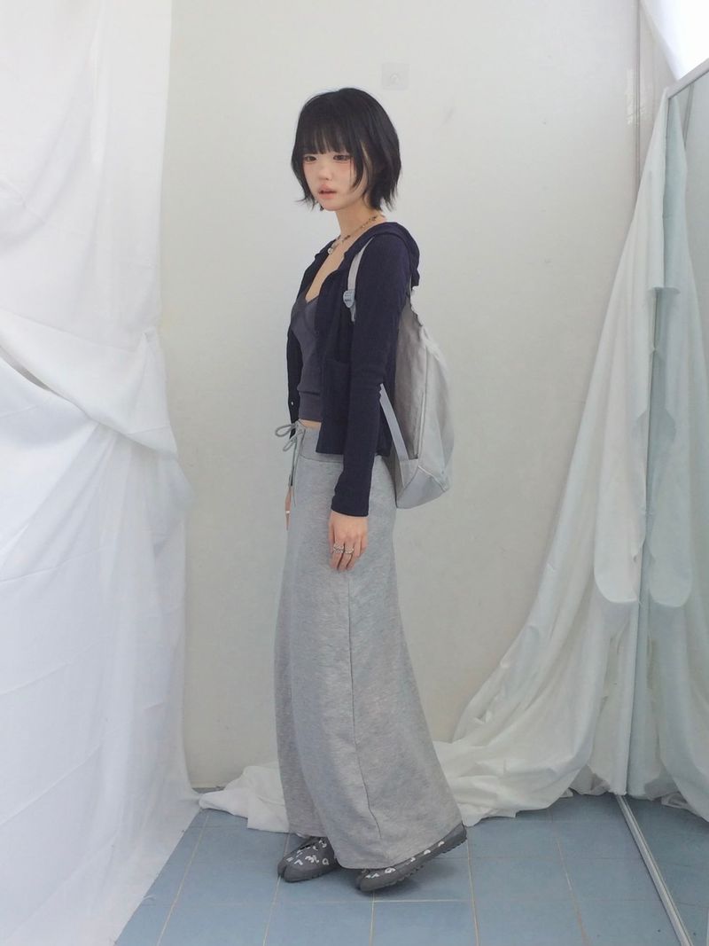 Slim Base String Long Skirt