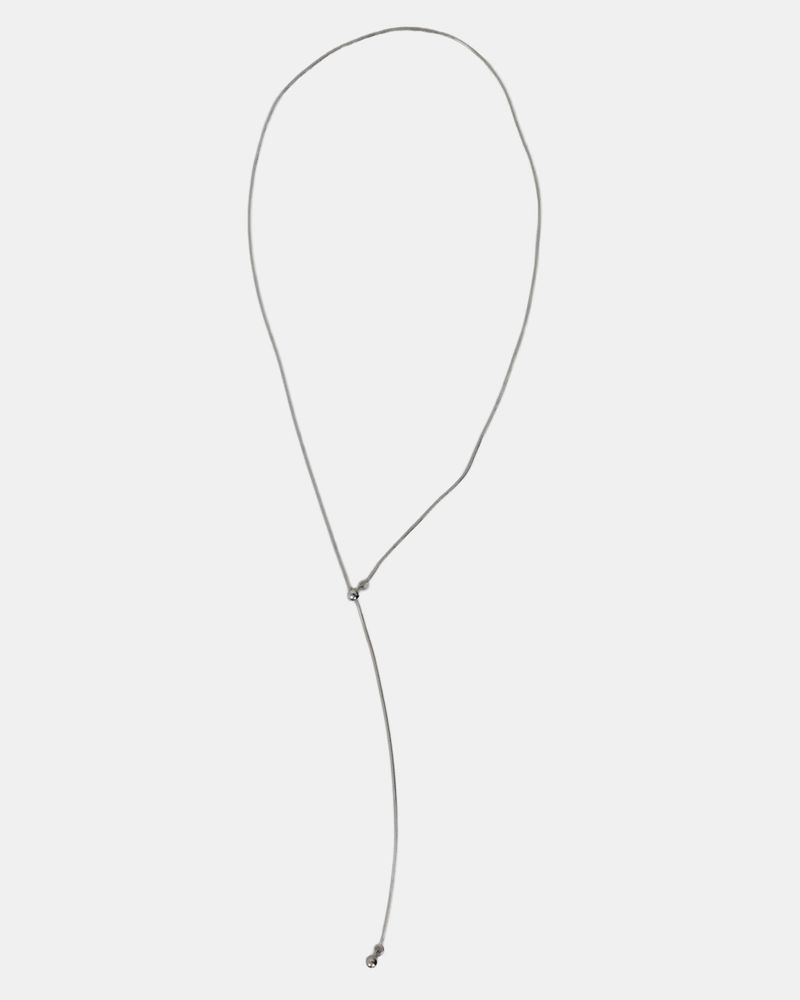 Glowy Silver Ball Drop Necklace