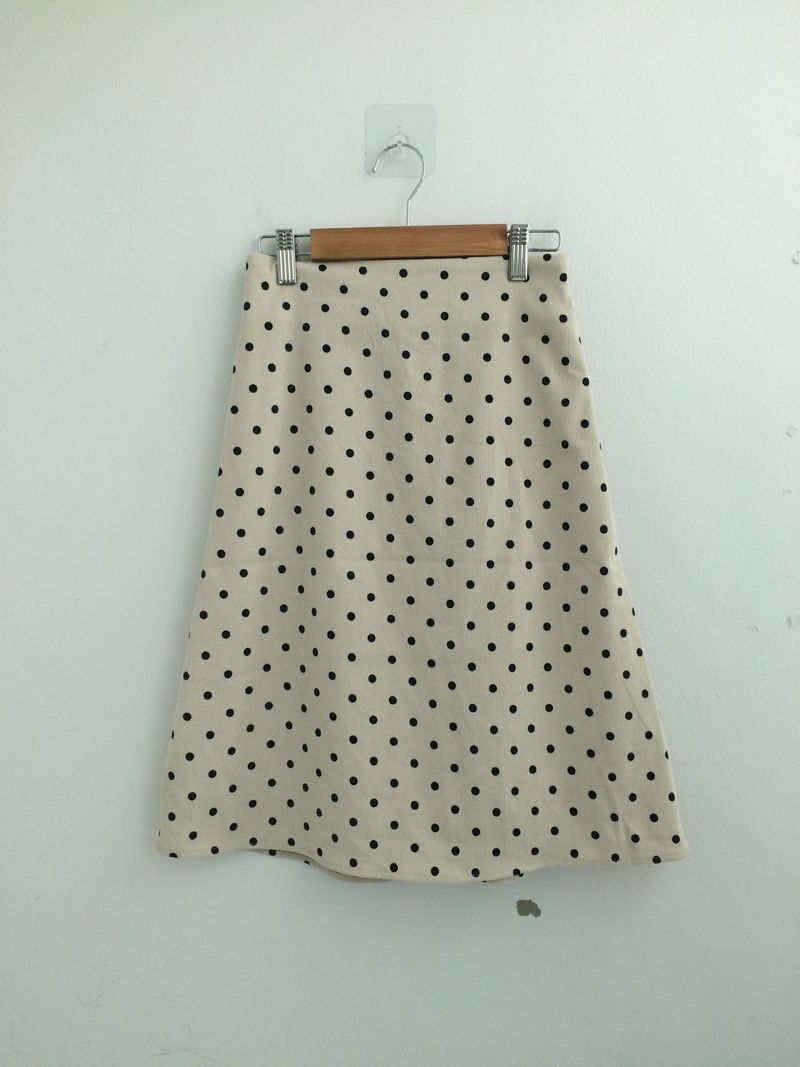 dot corduroy skirt