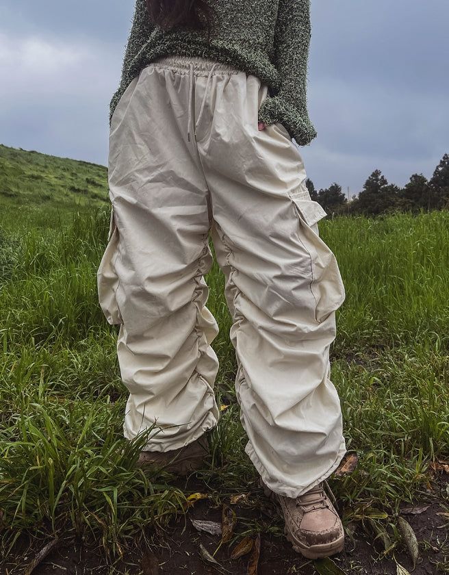 Aubert Wide Shirring Cargo Pants