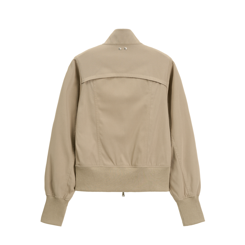 HIGH NECK ZIP-UP SLIM JACKET (MOCHA BROWN)