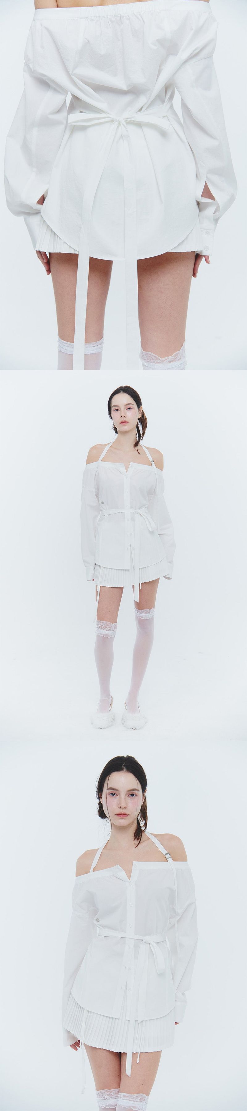 SARA HALTER SHIRT white