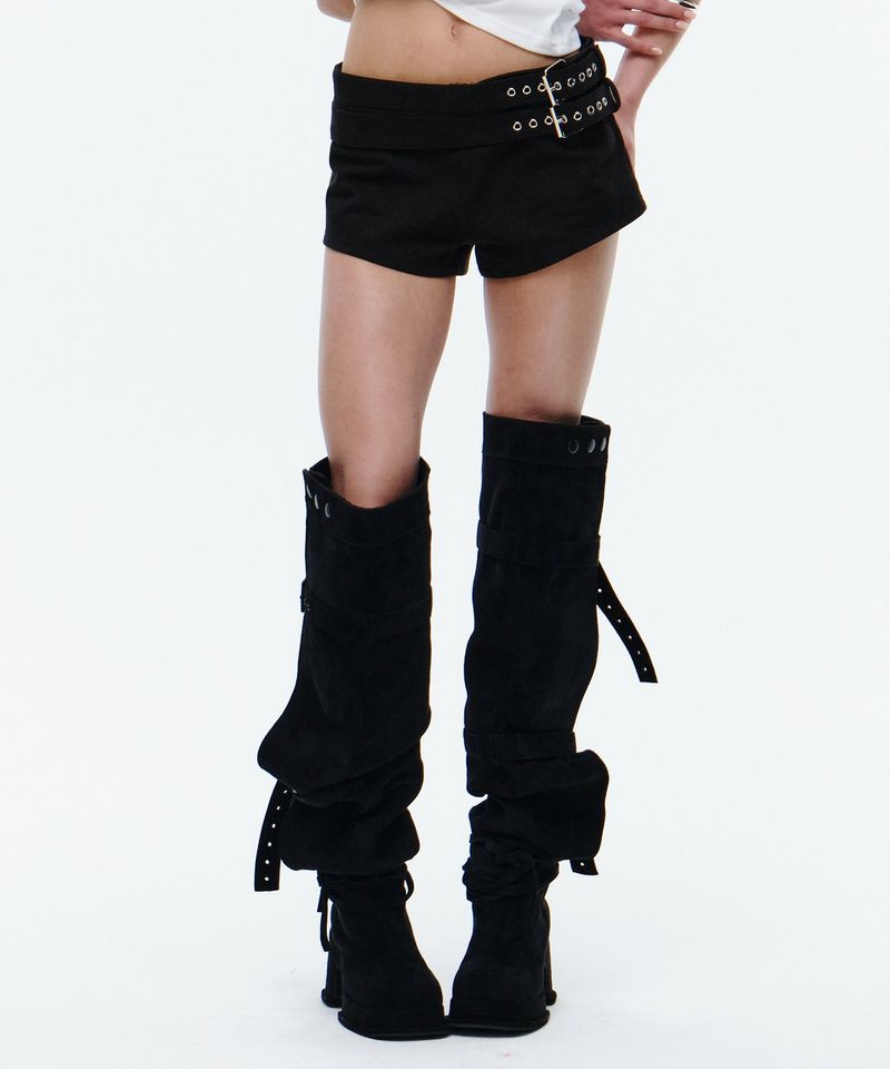 2 belt shorts (black)