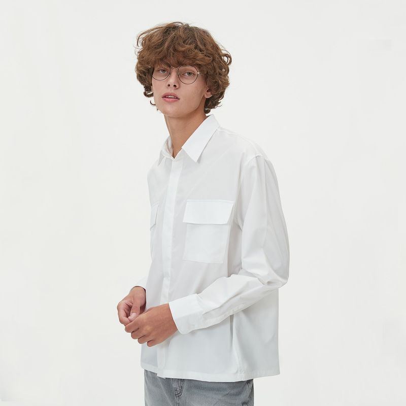 TWO POCKET HIDDEN BUTTONS SHIRTS_IVORY