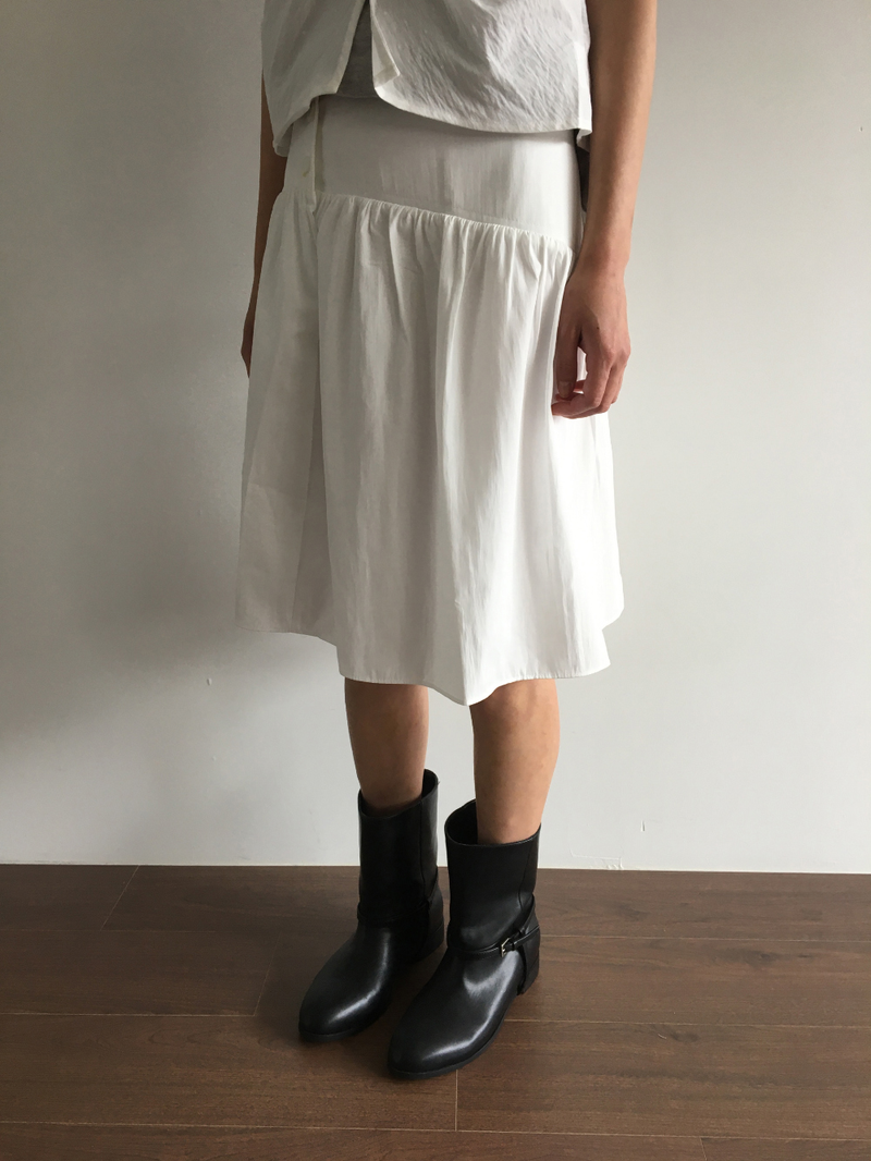 Marine button midi skirt (3color)
