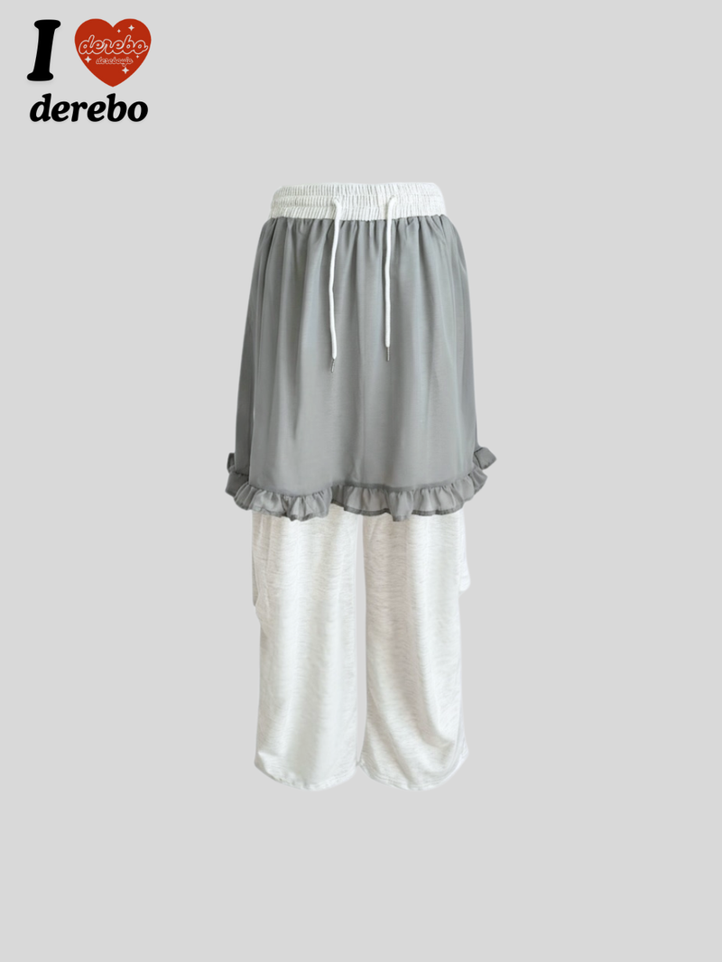 Chiffon Wrap Layered Banding Pants